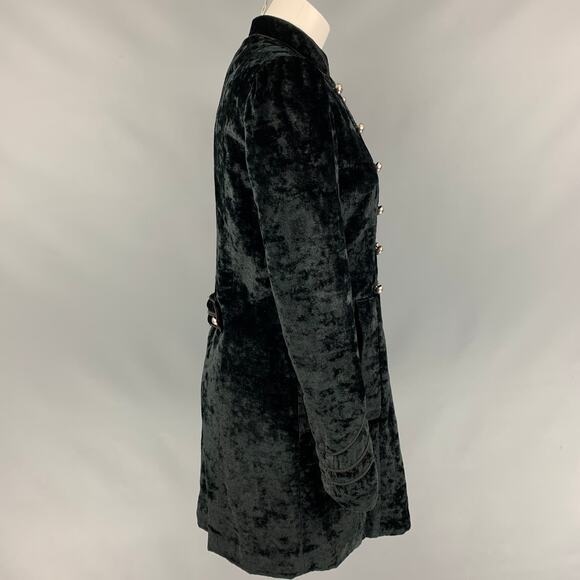 MARC by MARC JACOBS Size M Black Velvet Rayon / Polyester Double Breasted Coat - Picture 3 of 5